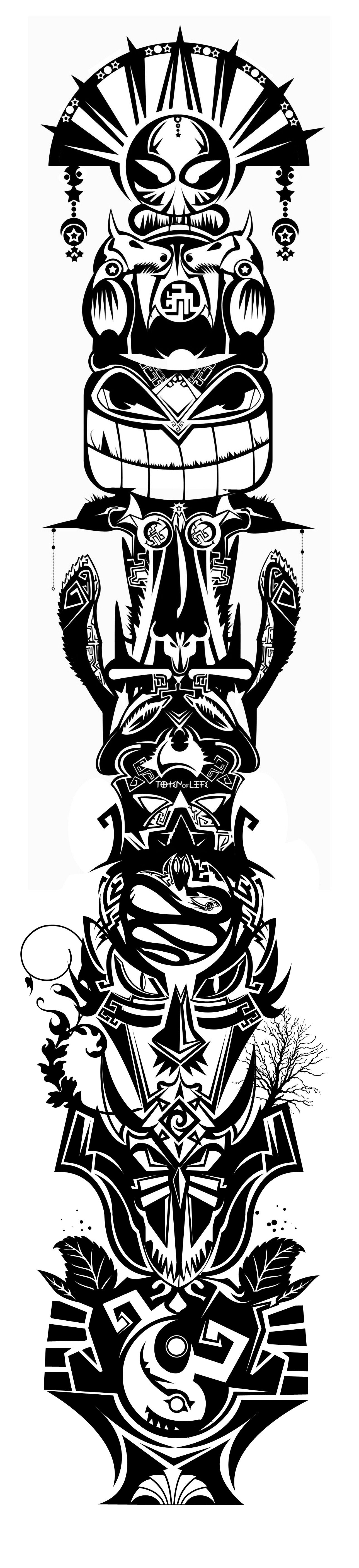 Tiki God Totem 4 Tattoo Die-cut Vinyl Decal / Sticker ** 4 Sizes **